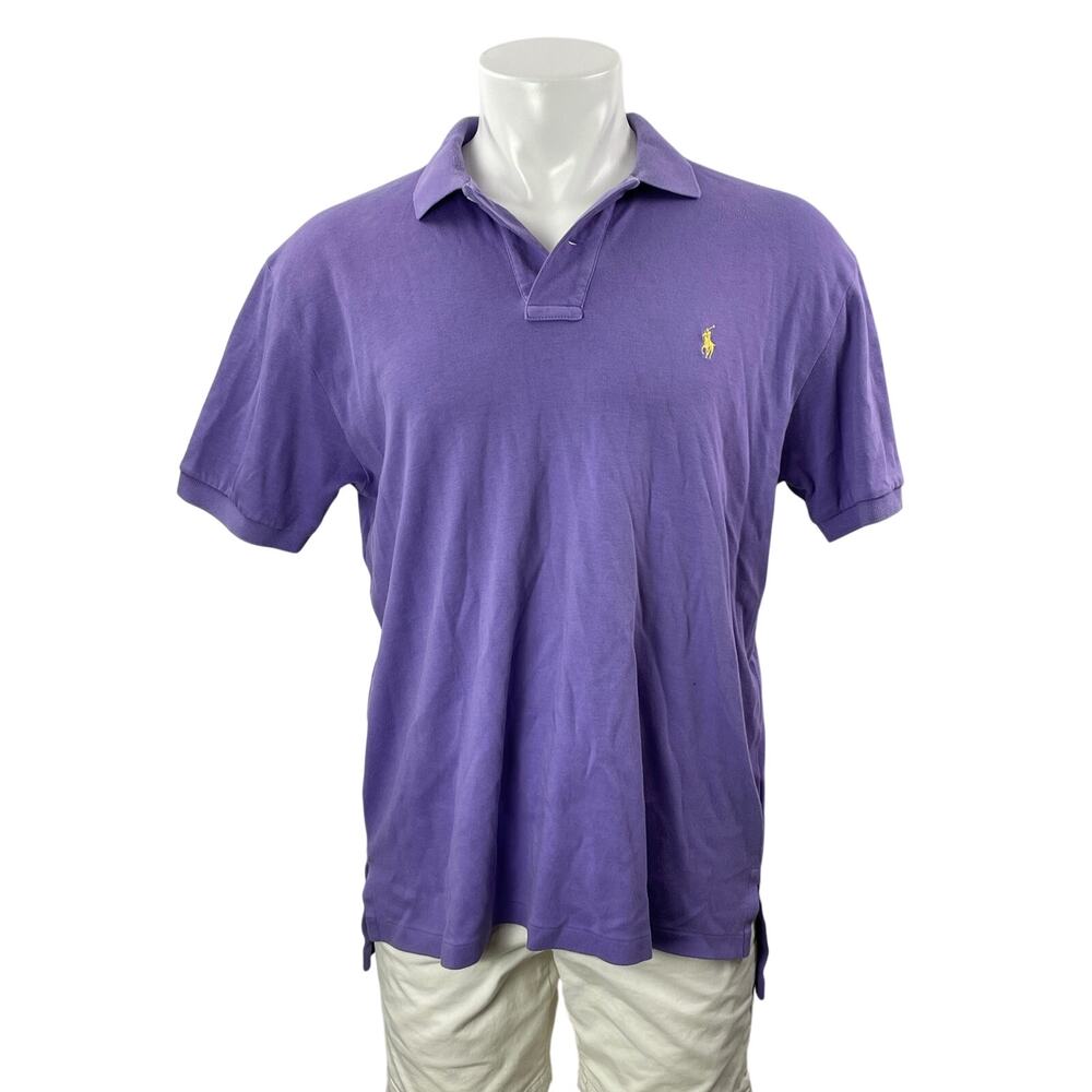 Polo by Ralph Lauren Men's Purple Short Sleeve Logo Golf Polo Shirt Top Size L